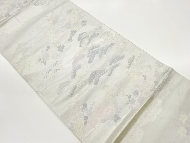 松に秋草模様織り出し袋帯